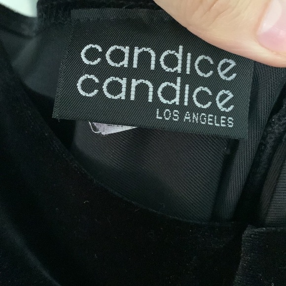 Vintage Velvet Cowl Neck Rhinestone Strap Mini Dress - Picture 5 of 11